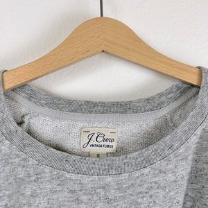 J Crew Pullover Sweatshirt, Heather Grey Vintage Fleece. Small wear on cuffs.